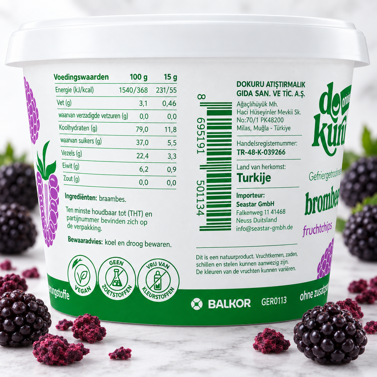 Dokuru Original Braambes – Gevriesdroogde Fruit Chips