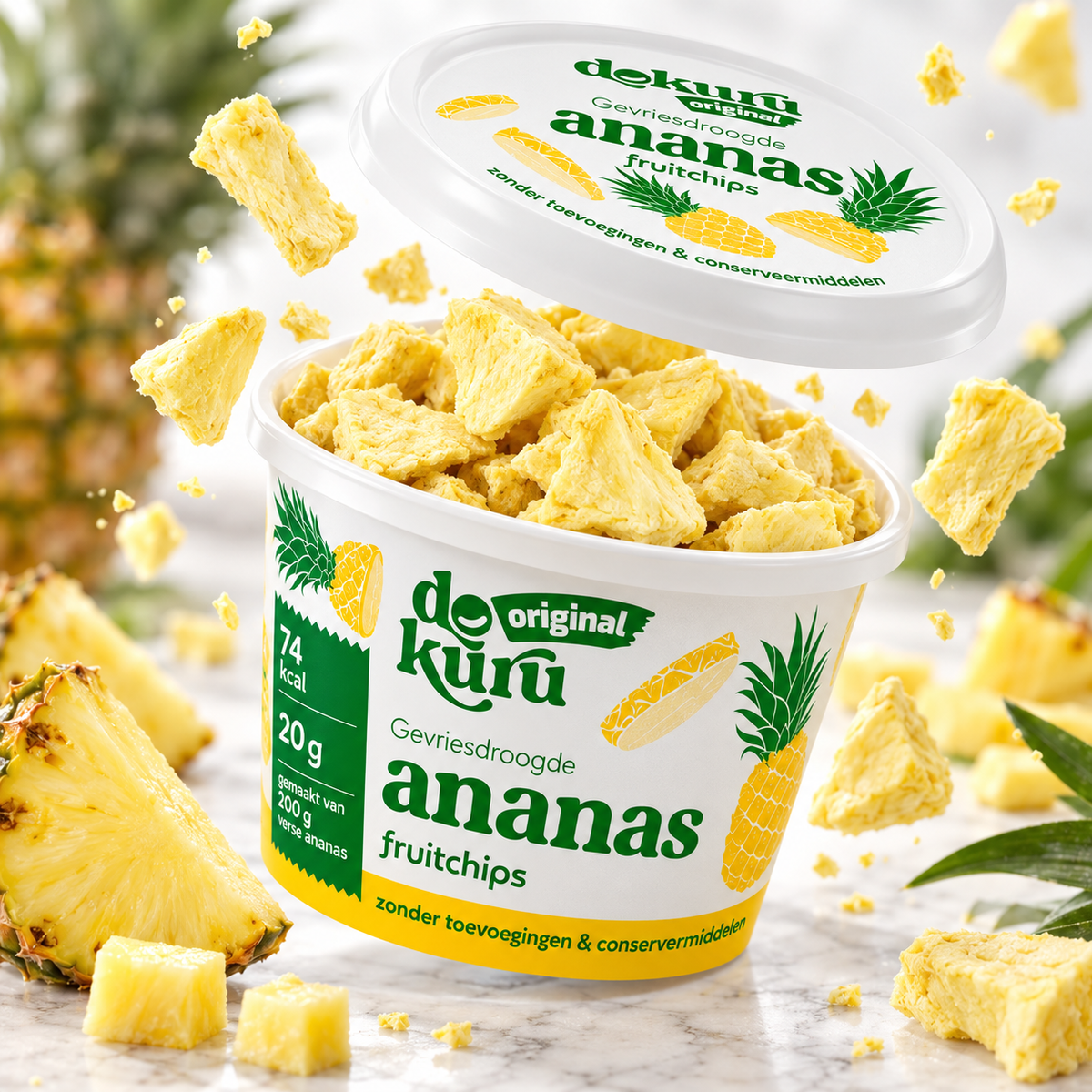 Dokuru Original Ananas – Gevriesdroogde Fruit Chips