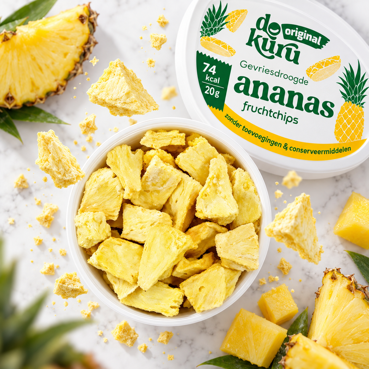 Dokuru Original Ananas – Gevriesdroogde Fruit Chips