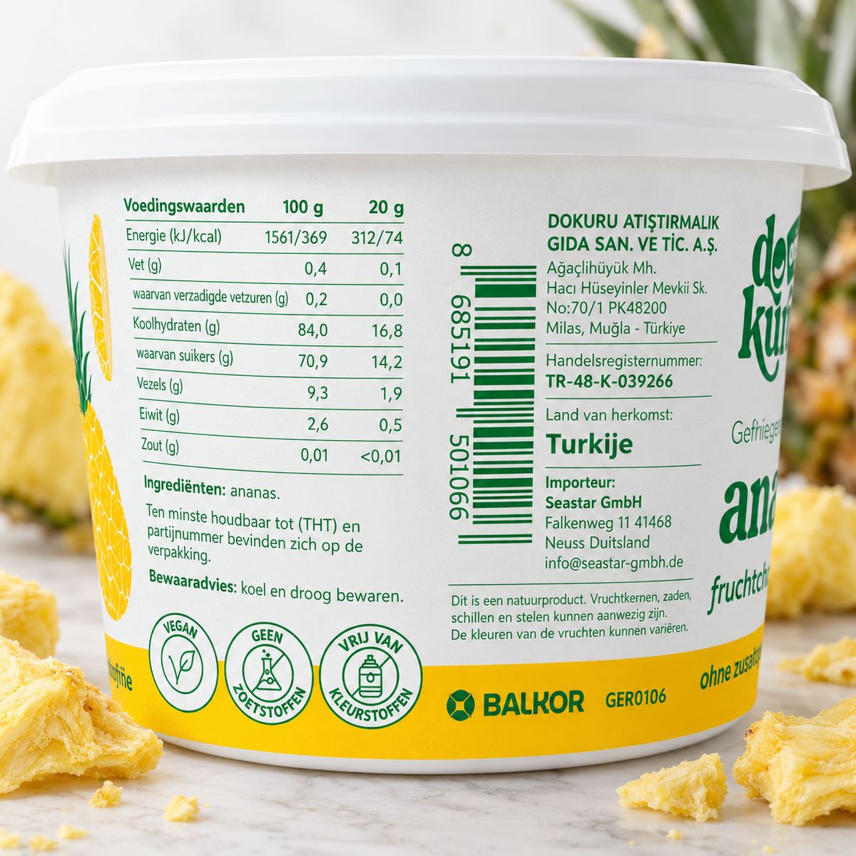 Dokuru Original Ananas – Gevriesdroogde Fruit Chips