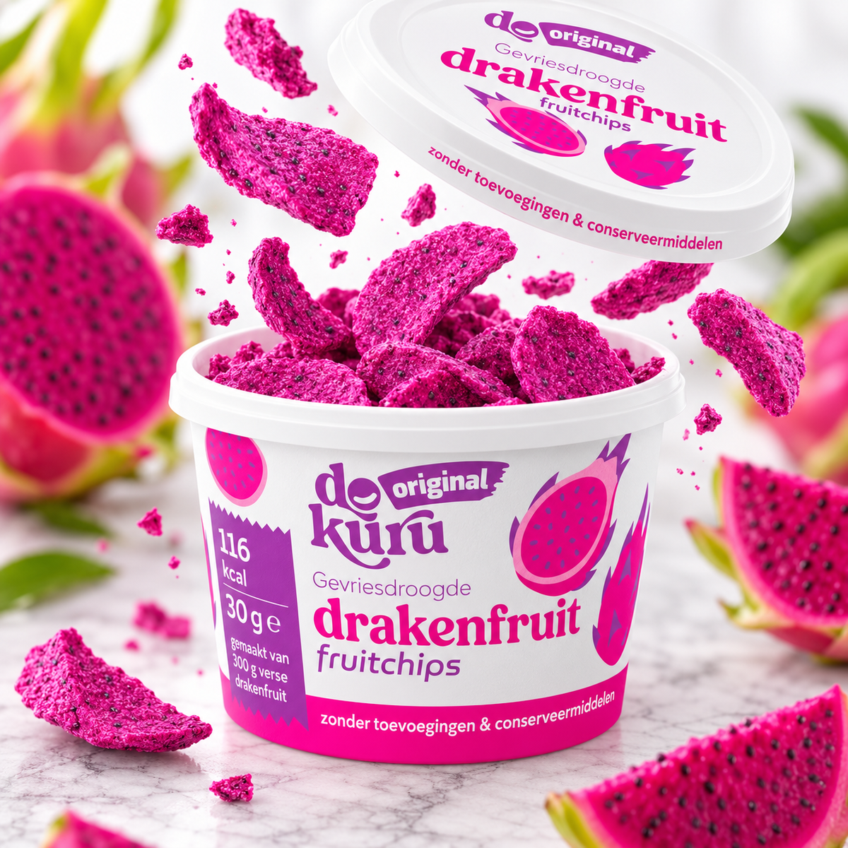 Dokuru Original Drakenfruit – Gevriesdroogde Fruit Chips