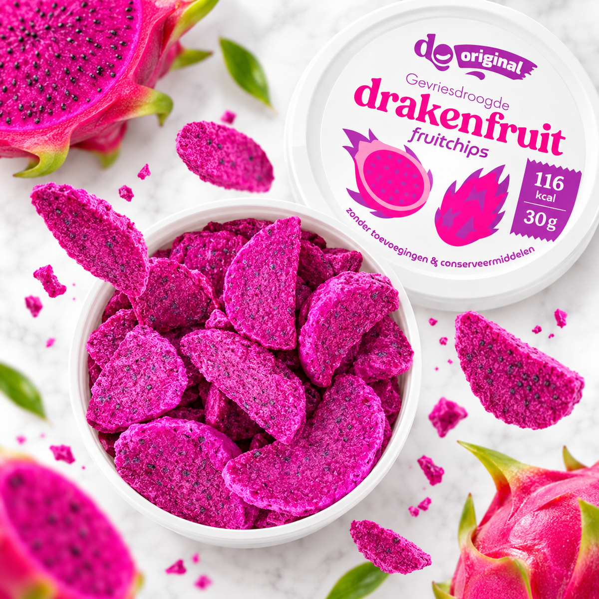 Dokuru Original Drakenfruit – Gevriesdroogde Fruit Chips