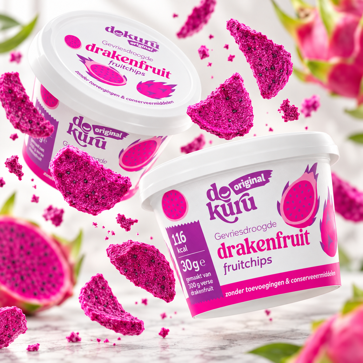 Dokuru Original Drakenfruit – Gevriesdroogde Fruit Chips
